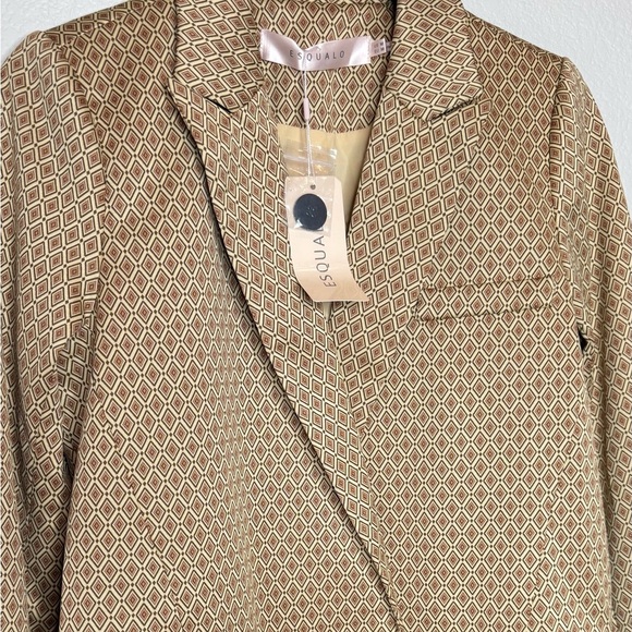 Esqualo Blazer Abstract Print Jacket Women's Size Medium Retro Office - Picture 2 of 9